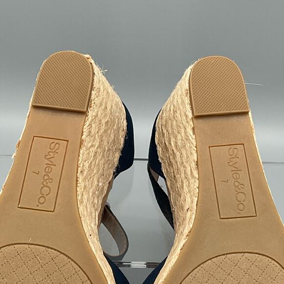 NEW Style & Co Women’s Seleeney Espadrille Wedge Sandals Navy Size 7M - Picture 10 of 11